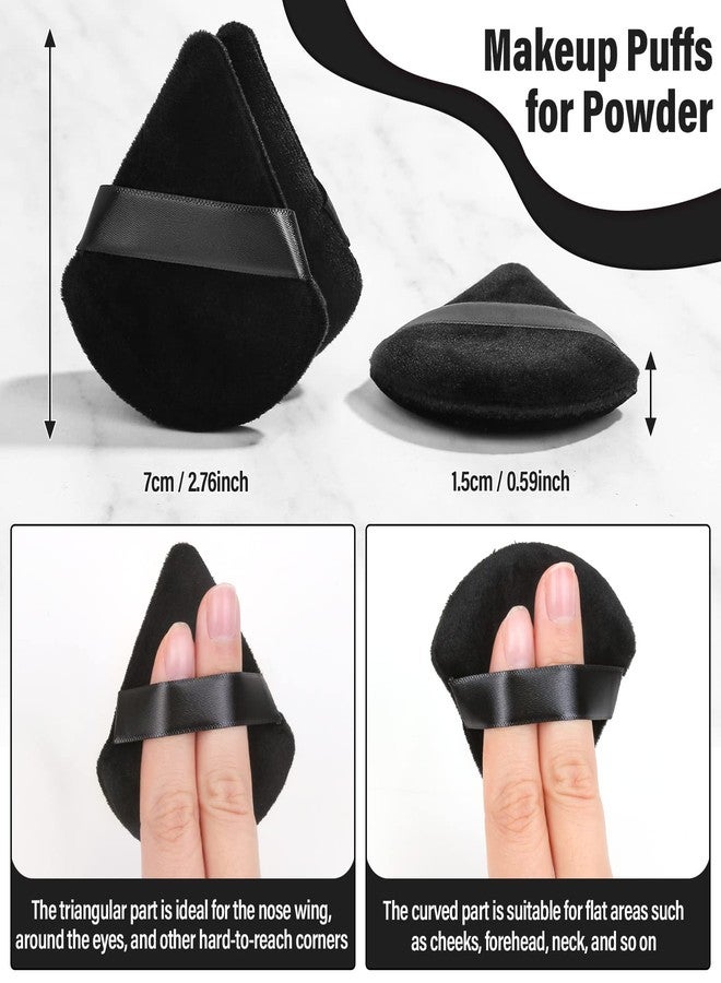 Thrilez 20pcs Triangle Powder Puff, Loose Powder Puffs Makeup Puff for Face Powder, Setting Powder Puff for Make Up, Face Puff Pads for Press Powder, Sponge Powder Applicator for Face and Eye (Black) - Image 4